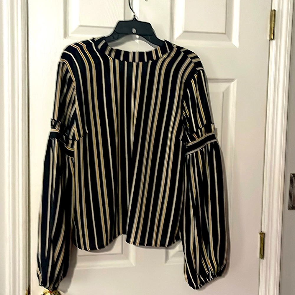 Striped Blouse, size L, with tags,